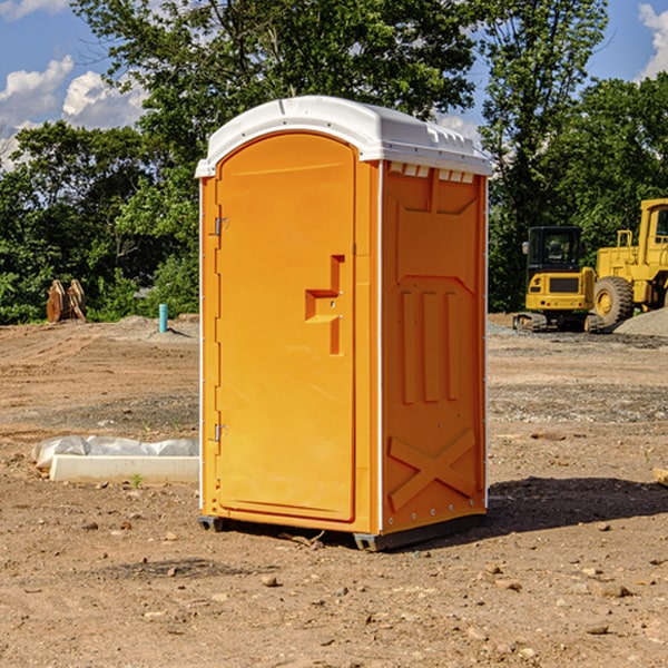 how often are the portable restrooms cleaned and serviced during a rental period in Larimer